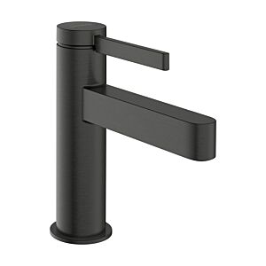 hansgrohe Finoris basin mixer tap 76010340 with push-open waste fitting, brushed black chrome