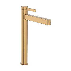 hansgrohe Finoris basin mixer tap 76070140 with push-open waste fitting, brushed bronze