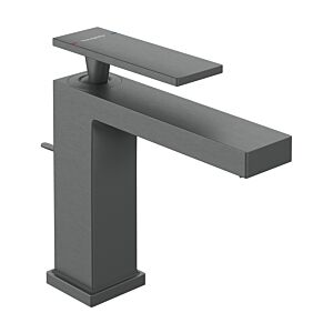Mitigeur lavabo monocommande hansgrohe Tecturis E 73010340, saillie 144 mm, avec bonde clic-clac, finition chrome noir brossé