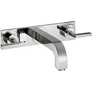 hansgrohe 3-Loch Waschtischarmatur Axor Citterio Unterputz, Wandmontage, Auslauf lang, chrom