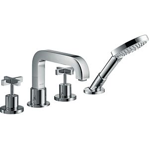 hansgrohe Fliesenrandarmatur Axor Citterio 3945300 Unterputz, Kreuzgriffe, chrom 4-Loch