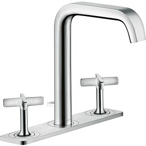 hansgrohe Axor Citterio E 3 Loch Armatur 36116000 chrom, mit Zugstangen-Ablaufgarnitur und Platte