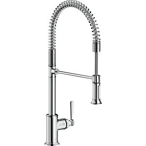 hansgrohe Axor Montreux Küchenarmatur 16582800 Edelstahl-Optik, Schwenkbar 360°, Semi-Pro