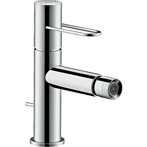 hansgrohe Axor Uno mitigeur de bidet 38211330 projection 124mm, avec poignée en arc, tirette garniture de vidange , chrome noir poli