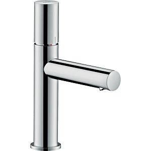 hansgrohe Axor Uno Waschtischarmatur 45002800 Ausladung 123mm, mit Zerogriff, unverschließbare Ablaufgarnitur, Edelstahl-Optik