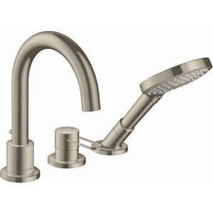 Axor Uno 3-Loch Wannenrandarmatur 38436820 Brushed Nickel, mit Bügelgriff