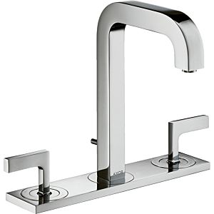 hansgrohe  Waschtischarmatur Axor Citterio 3913600 mit Platte, Auslauf kurz, Hebelgriffe, chrom 3-Loc