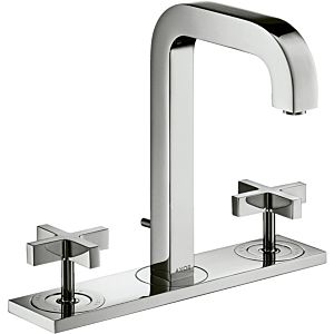 hansgrohe Waschtischarmatur Axor Citterio 39134000 mit Platte, Auslauf kurz, Kreuzgriffe, chrom  3-Lo