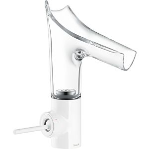 hansgrohe Axor Starck V 140 Waschtischarmatur 12112450, weiß, Glasauslauf, Joystick