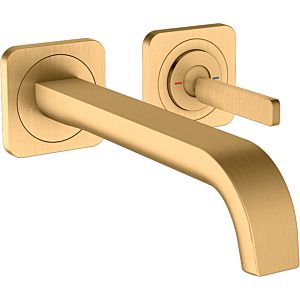 hansgrohe Axor Citterio E Waschtischarmatur 36106950 UP-Einhebel-Waschtischmischer, Ausladung 221mm, mit Pin-Griff, Rosetten, brushed brass