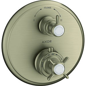 hansgrohe Axor Montreux set de montage final 16820820 thermostat encastré, avec vanne d&#39;arrêt et inverseur, nickel brossé