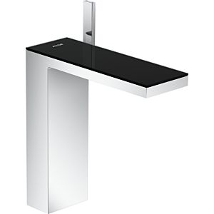 hansgrohe Axor MyEdition Waschtischarmatur 47020600 Ausladung 196 mm, mit Push-Open Ablaufgarnitur, chrom/Schwarzglas
