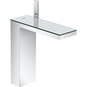 hansgrohe Axor MyEdition Waschtischarmatur 47020000 Ausladung 196 mm, mit Push-Open Ablaufgarnitur, chrom/Spiegelglas