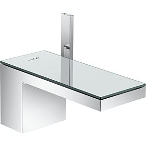 hansgrohe Axor MyEdition Waschtischarmatur 47010000 Ausladung 151 mm, mit Push-Open Ablaufgarnitur, chrom/Spiegelglas