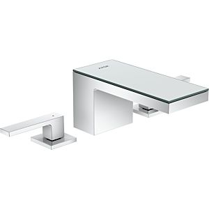 hansgrohe Axor MyEdition Waschtisch-3-Loch-Armatur 47050000 Ausladung 151 mm, mit Push-Open Ablaufgarnitur, chrom/Spiegelglas
