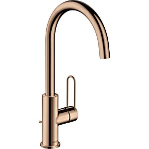 hansgrohe Axor Uno wash basin mixer 38036300 projection 174mm, with loop handle, pop-up waste set, polished red gold