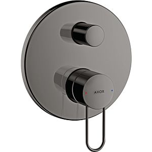hansgrohe Axor Uno set de finition 38428330 mitigeur de bain à encastrer, avec poignée étrier, avec combinaison de sécurité intégrée, chrome noir poli