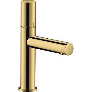 hansgrohe Axor Uno wash basin mixer 45002990 projection 123mm, with zero handle, non-closable waste set, polished gold optic