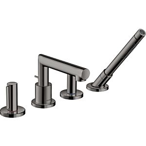 hansgrohe Axor Uno set de finition 45444330 Mitigeur de baignoire 4 trous, avec poignée zéro, chrome noir poli