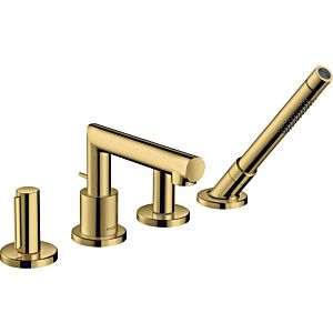 hansgrohe Axor Uno trim set 45444990 4-hole bath rim mixer, with zero handle, polished gold optic