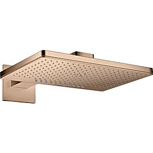 hansgrohe Axor overhead shower 35280300 with shower arm, square rosette, polished red gold