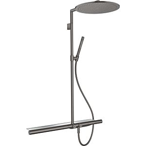 hansgrohe Axor Showerpipe 27984340 with thermostat 800, overhead shower 350 1jet, brushed black chrome