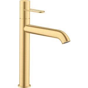 hansgrohe Axor Uno wash basin mixer 38032250 projection 201mm, non-closable waste set, with loop handle, brushed gold optic