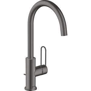 hansgrohe Axor Uno wash basin mixer 38036340 projection 174mm, with loop handle, pop-up waste set, brushed black chrome