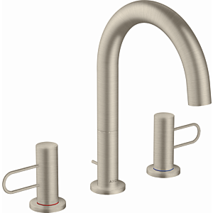 hansgrohe Axor Uno 200 Waschtischarmatur 38054820  brushed nickel, 3-Loch-Armatur, mit Ablaufgarnitur