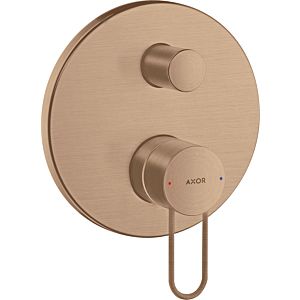 hansgrohe Axor Uno set de finition 38428310 mitigeur de bain à encastrer, avec poignée étrier, avec combinaison de sécurité intégrée, or rouge brossé