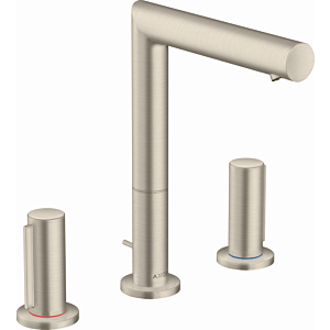 Axor Uno 3-Loch Waschtischarmatur 45133820 Brushed Nickel, mit Zerogriff, mit Ablaufgarnitur