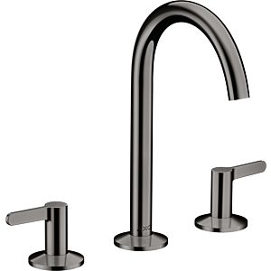 hansgrohe Axor One 3-hole basin mixer 48050330 projection 140 mm, with push-open waste set, polished black chrome