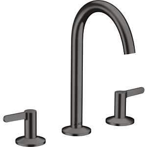 hansgrohe Axor One mitigeur lavabo 3 trous 48050340 saillie 140mm, avec garniture de vidange push-open , chrome noir brossé