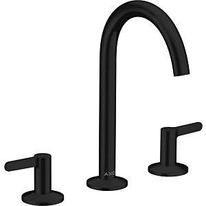 hansgrohe Axor One 3 trous mitigeur lavabo 48050670 saillie 140mm, avec garniture de vidange push-open , noir mat