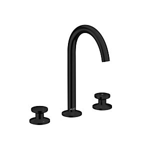 hansgrohe Axor One 3 trous mitigeur lavabo 48070670 saillie 140mm, avec garniture de vidange push-open , noir mat