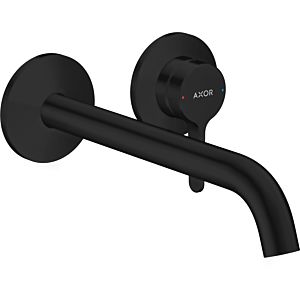 hansgrohe Axor One Fertigmontageset 48120670 Unterputzarmatur, für Wandmontage, mit Hebelgriff und Auslauf 220mm, mattschwarz