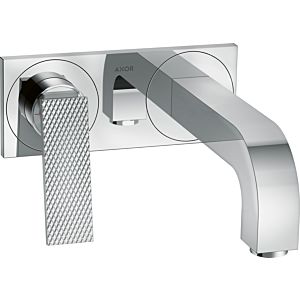 Axor Citterio hansgrohe 39171000 caché mitigeur lavabo , bec 220mm et plaque, avec poignée à levier, taille diamant, chromé