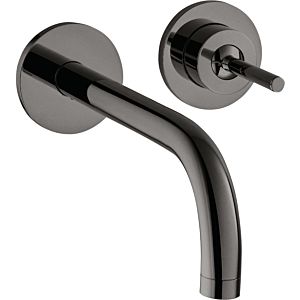 hansgrohe Axor Uno set de finition 38113330 mitigeur lavabo encastré, poignée à épingle, rosaces, saillie 165 mm, chrome noir poli