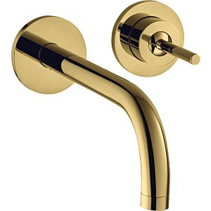hansgrohe Axor Uno set de finition 38113990 mitigeur lavabo encastré, poignée à épingle, rosaces, saillie 165 mm, optique or poli