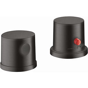 hansgrohe Axor Uno Fertigmontageset 38480340 2-Loch-Wannenrandarmatur, mit Thermostat, brushed black chrome