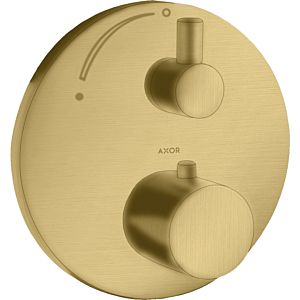 hansgrohe Axor Uno Fertigmontageset 38700250 Unterputz-Thermostat, mit Absperrventil, brushed gold optic