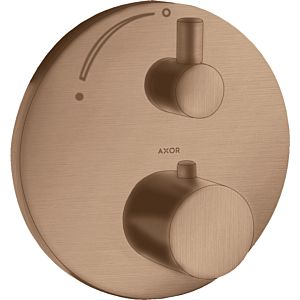 hansgrohe Axor Uno set de finition 38700310 thermostat encastré, avec robinet d&#39;arrêt, or rouge brossé