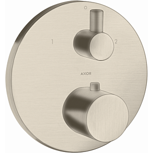 hansgrohe Axor Uno trim set 38720820 concealed thermostat, with shut-off and diverter valve, brushed nickel