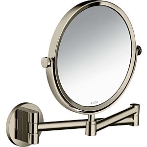 hansgrohe Axor Universal Circular Shaving Mirror 42849830, 5x magnification, wall-mounted, polished nickel
