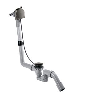 hansgrohe Exafill set complet 58307330 bec de bain, garniture de vidage et trop-plein, chrome noir poli