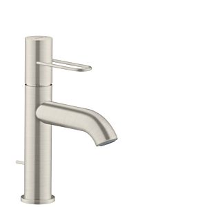 hansgrohe Axor Uno mitigeur lavabo 38023800 projection 127mm, avec poignée en arc, tige de traction garniture de vidange , aspect acier inoxydable