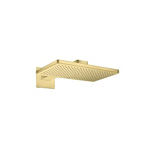 hansgrohe Axor overhead shower 35278950 with shower arm, square rosette, brushed brass