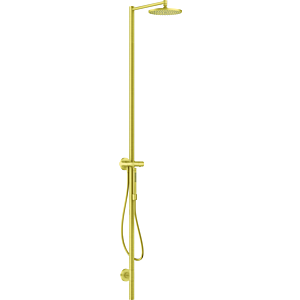 hansgrohe Axor Starck shower column 12672950 with thermostat, overhead shower 240 1jet, brushed brass