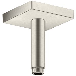 hansgrohe Deckenanschluss 26437800 100 mm, Edelstahl-Optik, eckig