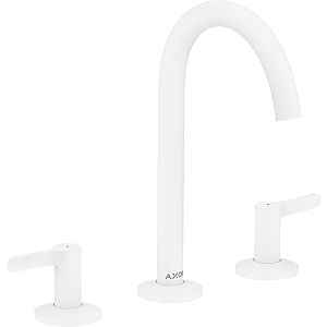 hansgrohe Axor One 3-Loch-Waschtisch-Armatur 48050700 Ausladung 140mm, mit Push-Open-Ablaufgarnitur, mattweiß